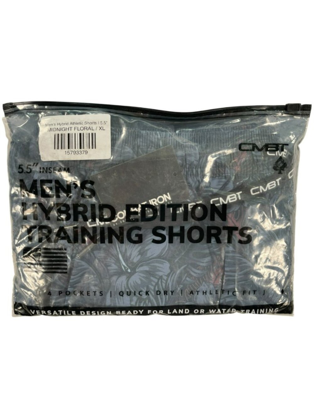Combat Iron Apparel Hybrid Athletic Shorts 5.5" Midnight Floral Men's Sz XL NEW - Picture 9 of 11